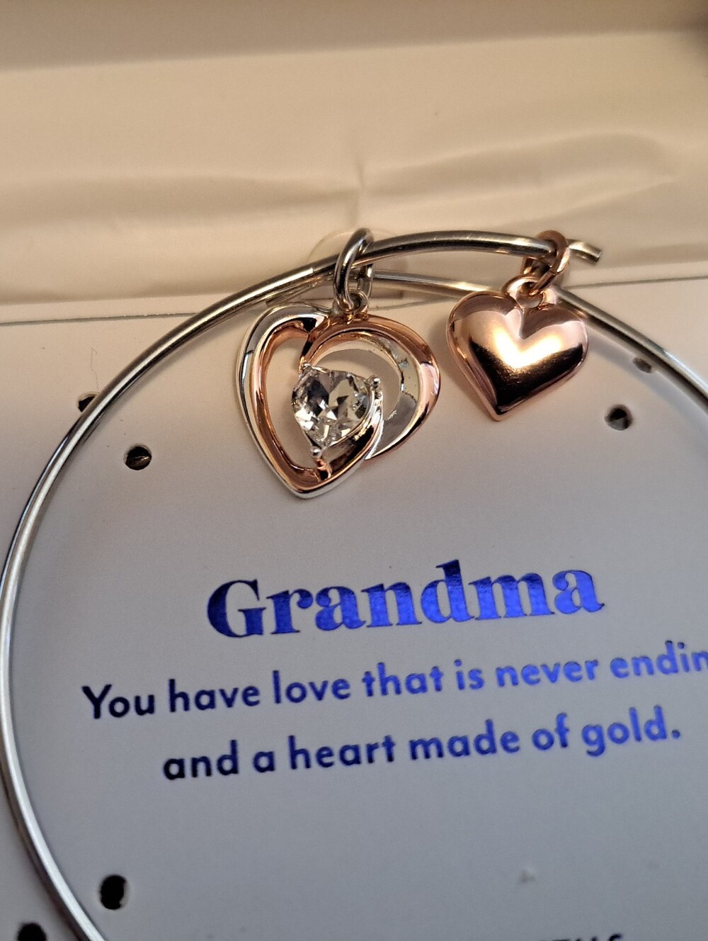 Swarovski Brillance Grandma Bangle Bracelet In Box Gold & Silver W CZ Very Nice